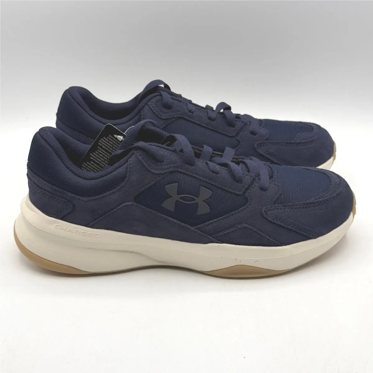 Under Armour UA Edge Suede Mens 9 Navy Blue Charged Sneakers 3027731-411