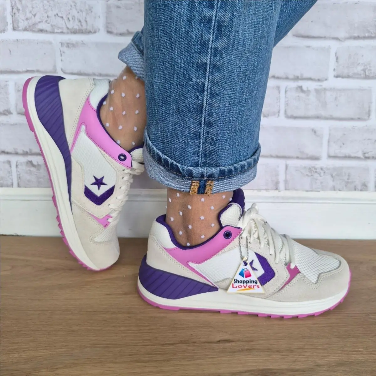 ⭐converse Wave Trainer OX Vintage Low Sz 8 Women`s Shoes Sneakers White A13463C