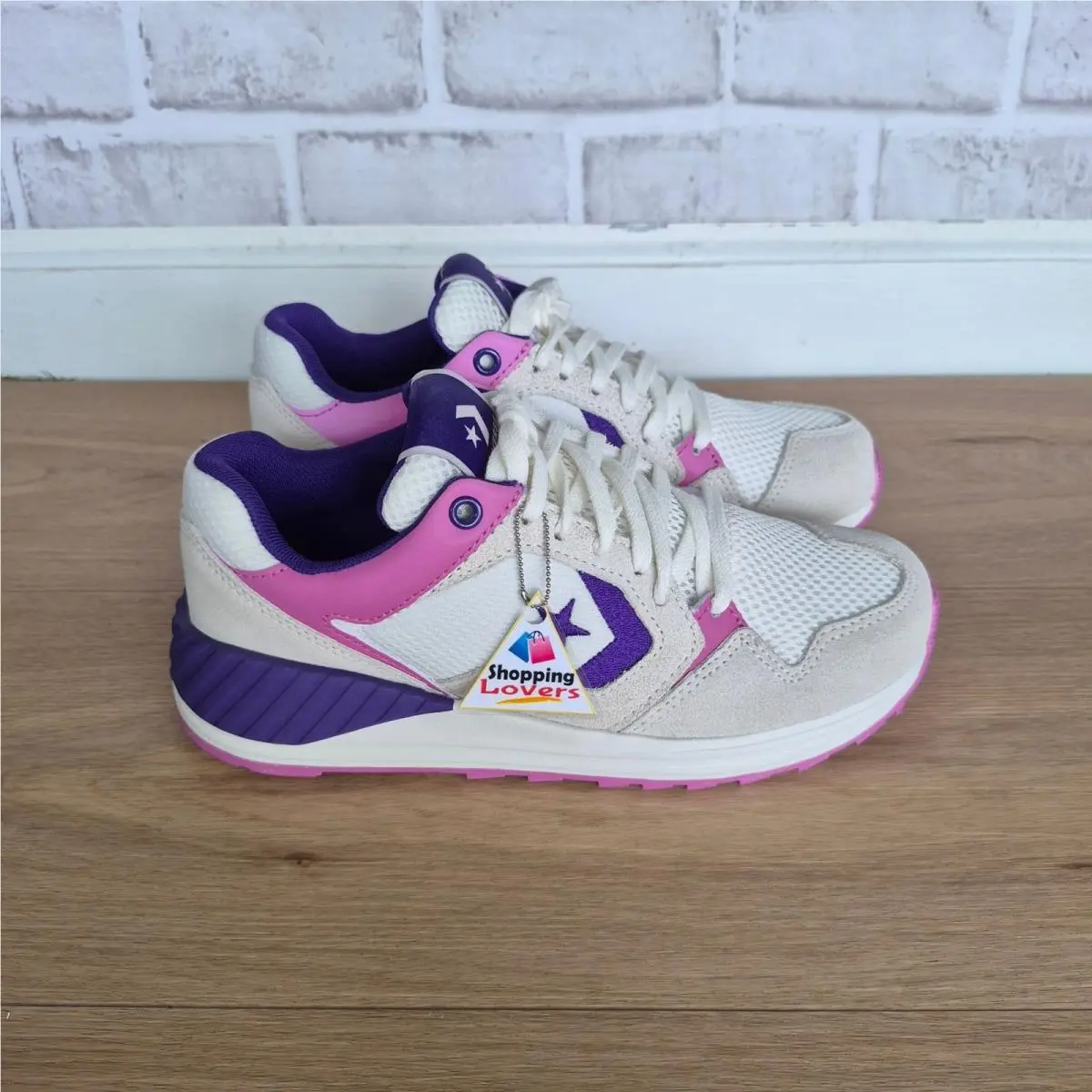 ⭐converse Wave Trainer OX Vintage Low 8 Mens Shoes Sneaker White Purple A13463C