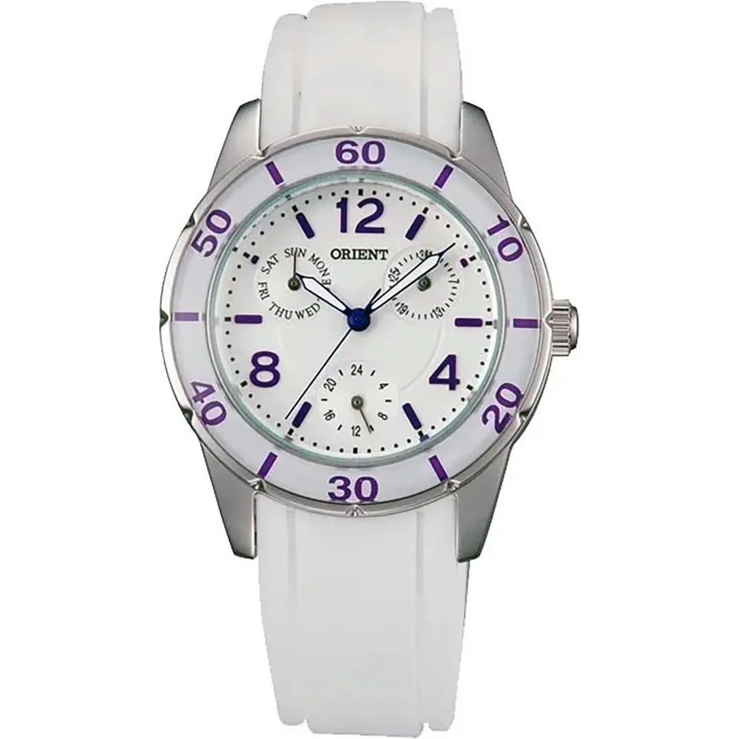 Orient FUT0J005W0 Ladies Quartz Stainless Steel Case Silicone Strap Date WR