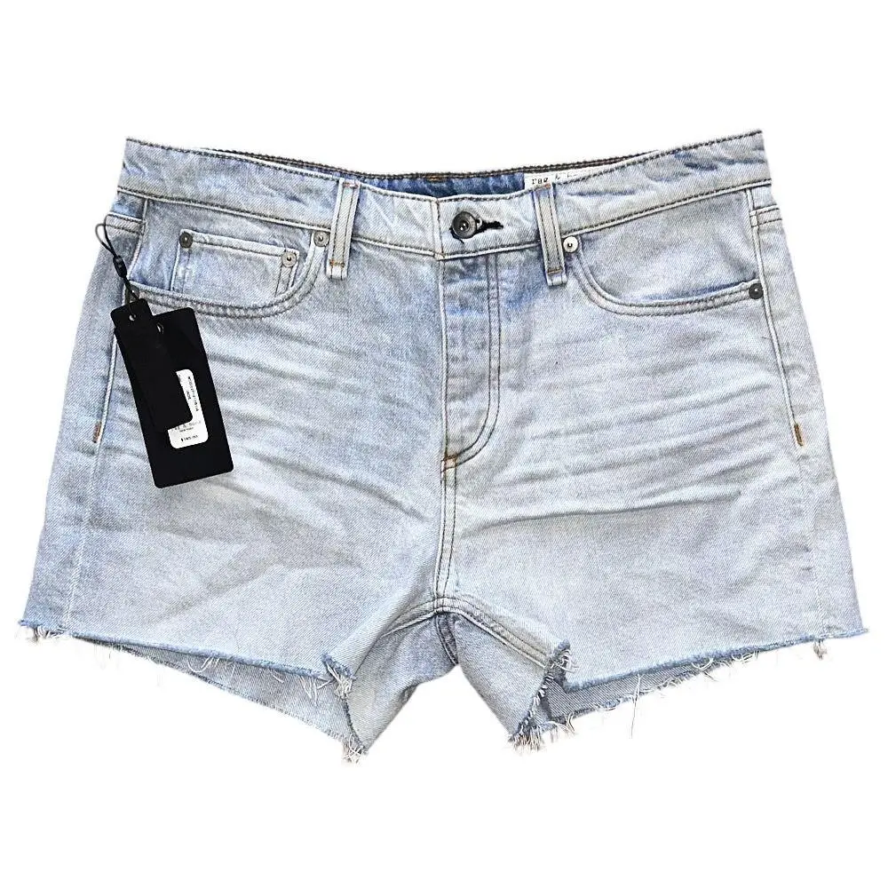 Rag Bone Dre Low-rise Frayed Hem Boyfriend Jean Shorts 28X3.5