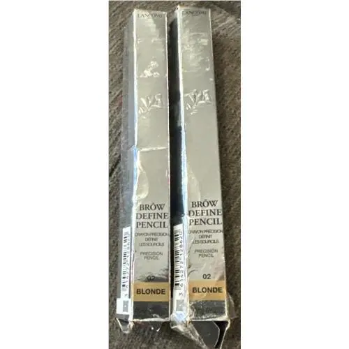 2 X Lancome Brow Define Pencil Crayon Precision Definit 02 Blonde 90 mg .003 oz
