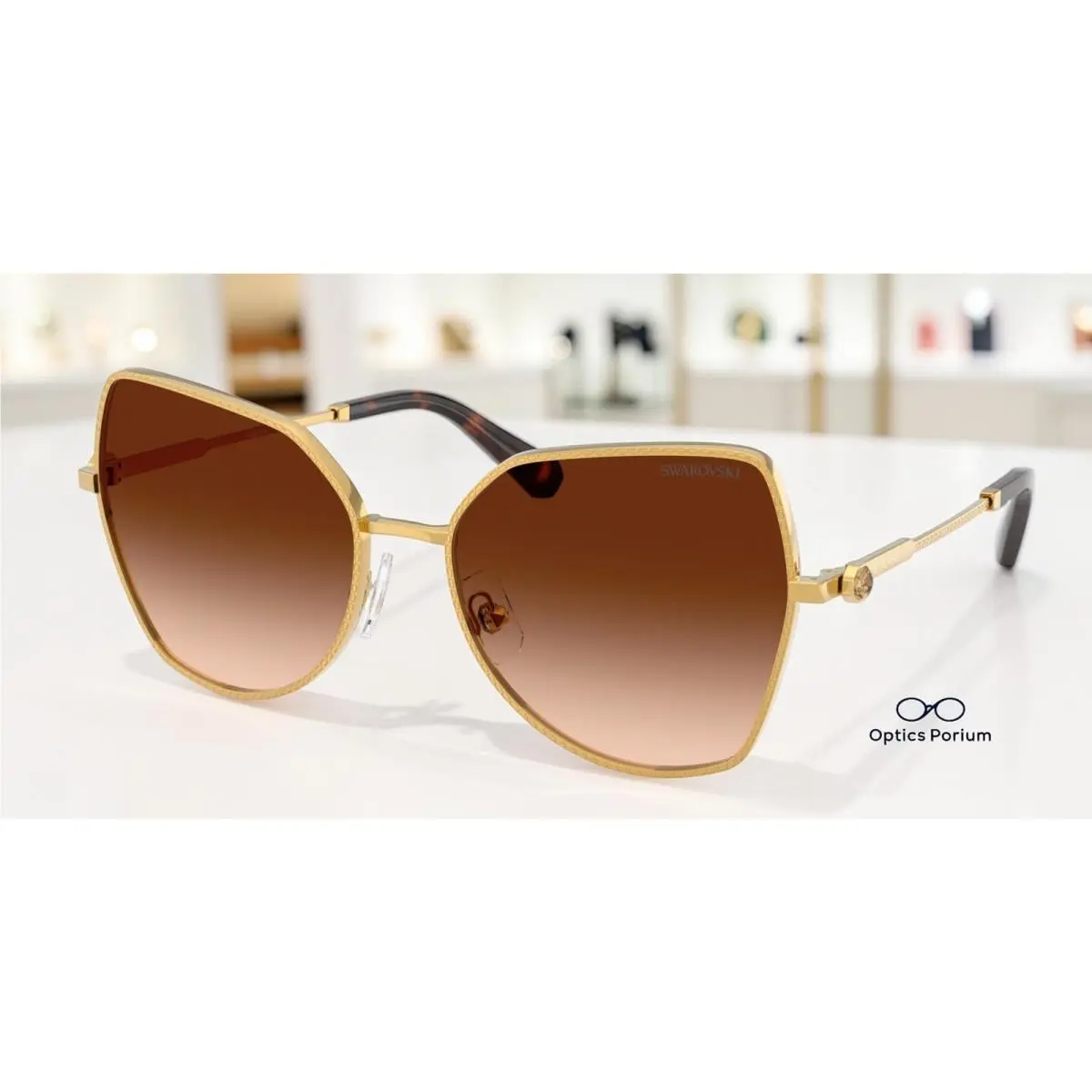 Swarovski SK7037 400774 Dark Gold Gradient Brown 58 mm Women`s Sunglasses