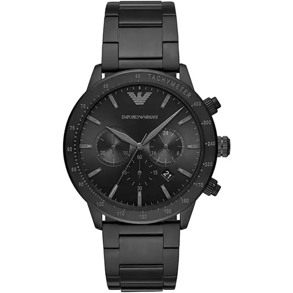 AR11242 Men`s Chronograph Black Stainless Steel Watch 43mm by Emporio Armani