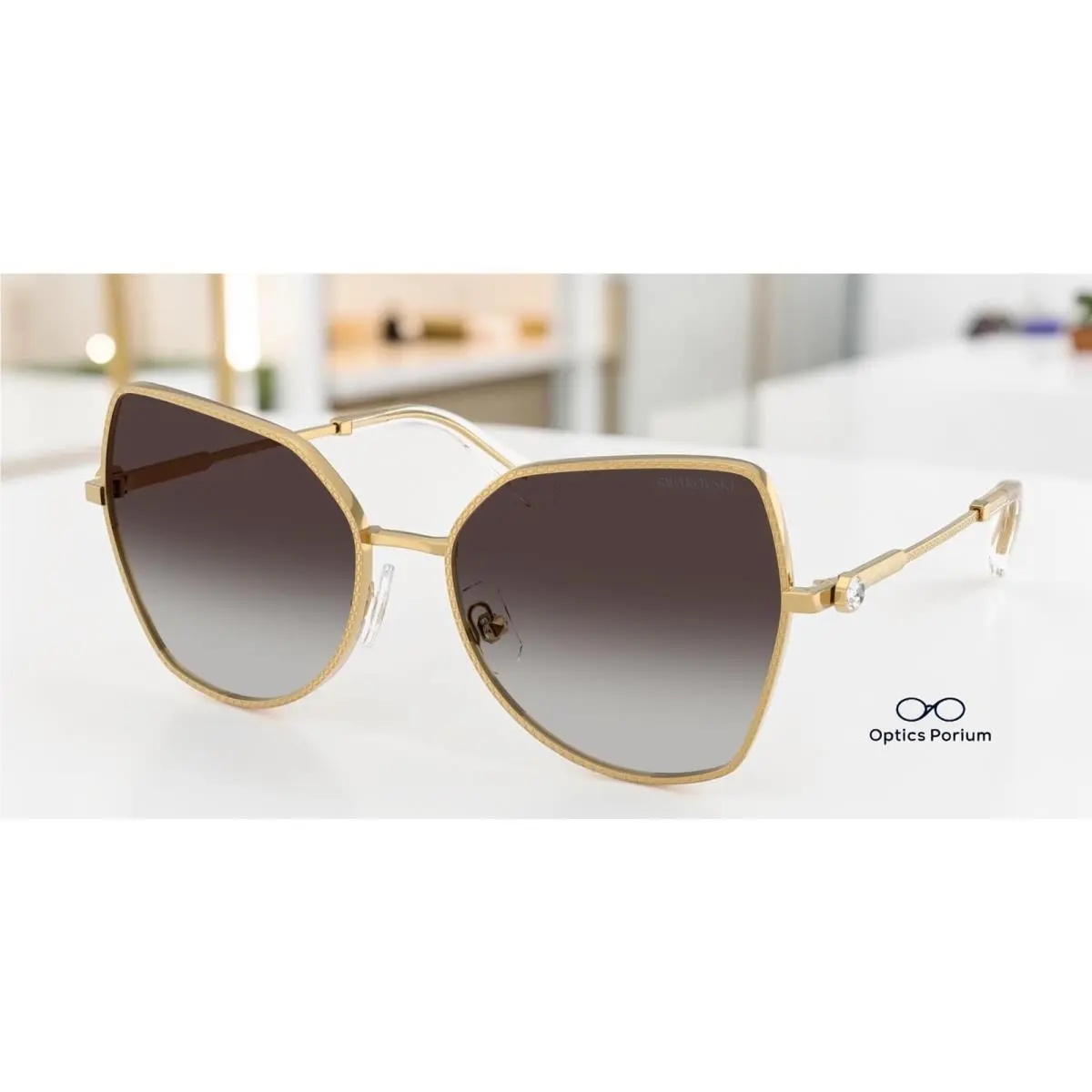 SK7037 40048G Gold Gradient Grey 58 mm Women`s Sunglasses by Swarovski