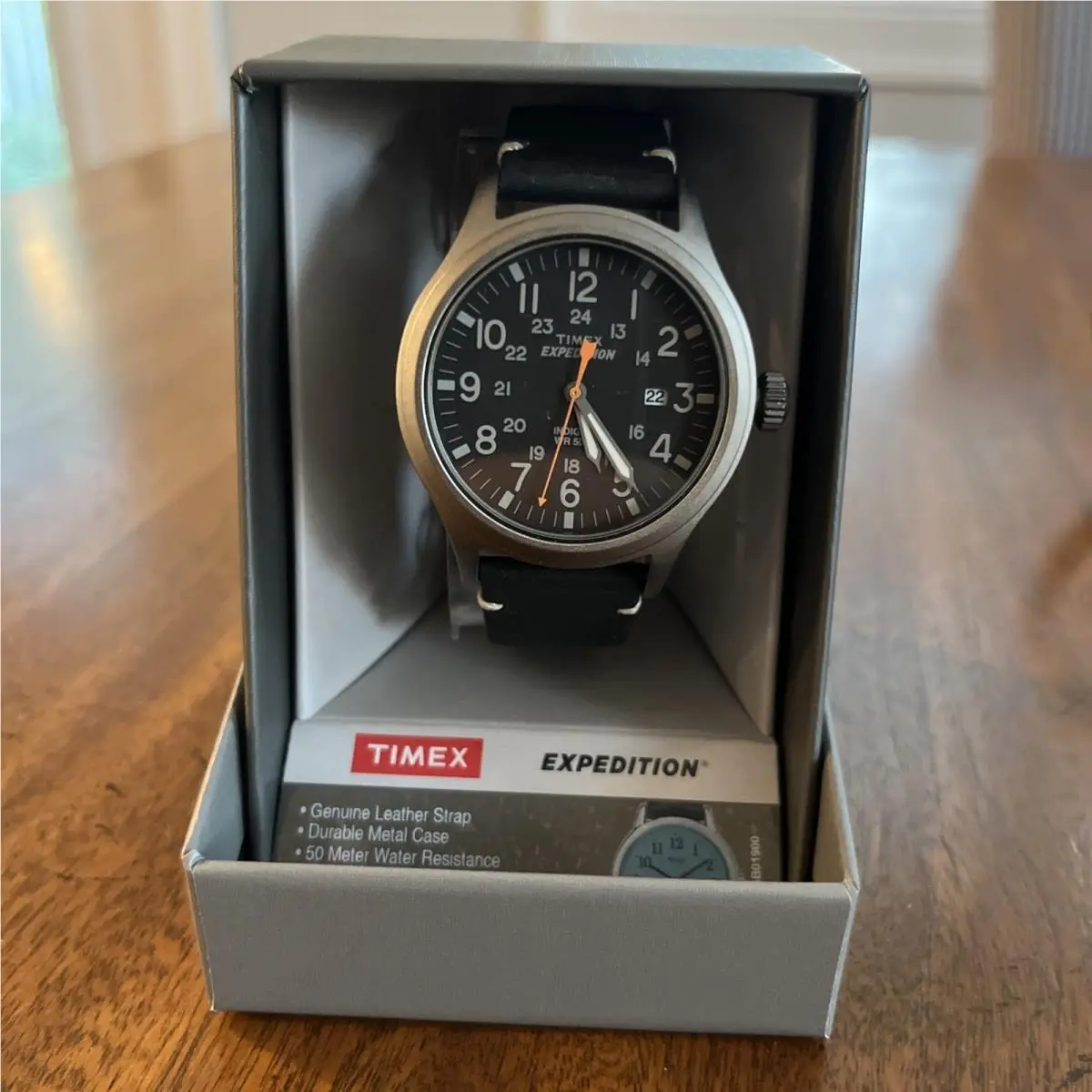 Timex Expedition Scout Metal TW4B01900 Black Leather Band by Orient
