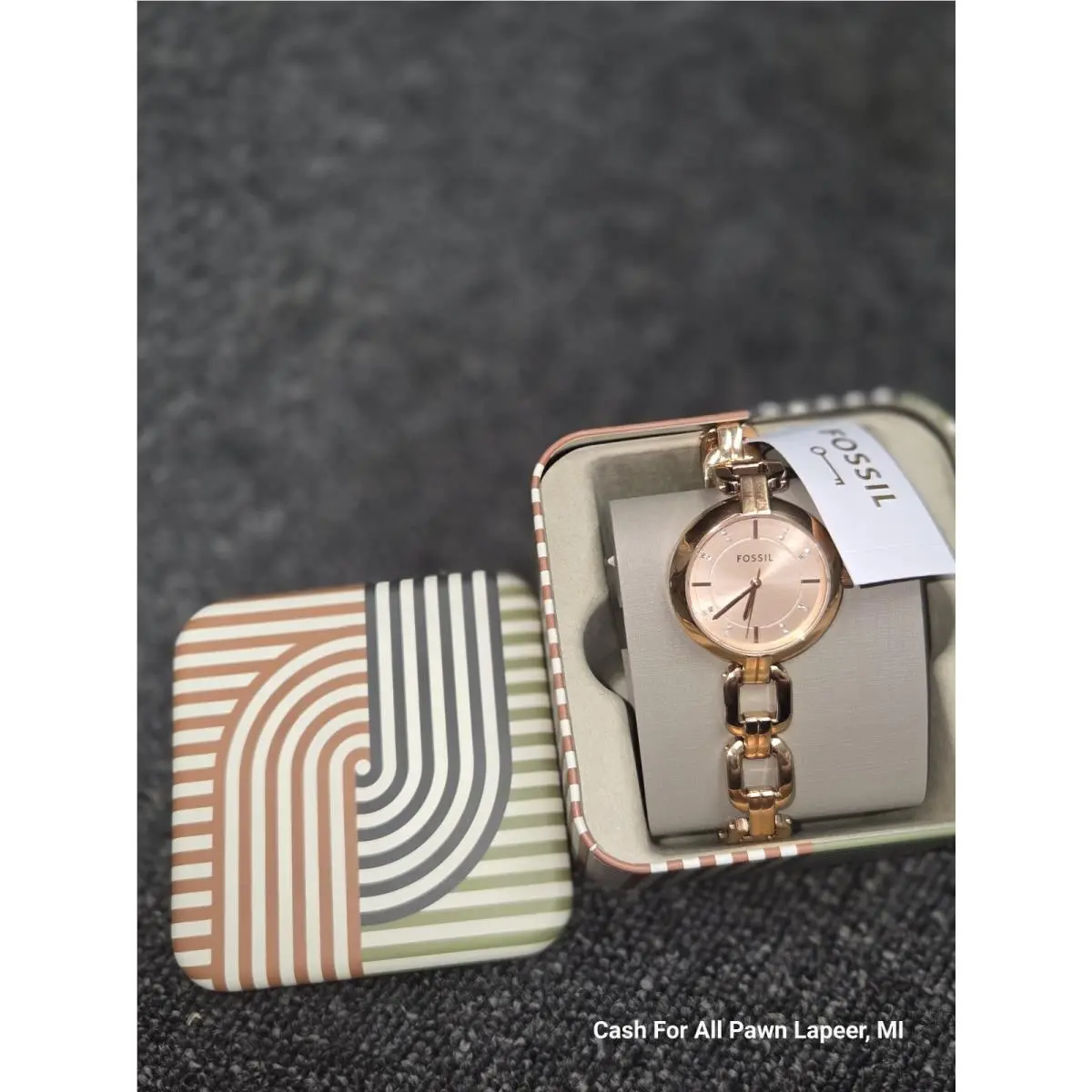 Fossil Kerrigan Three Hand Rose Gold Tone Stainless Steel Watch