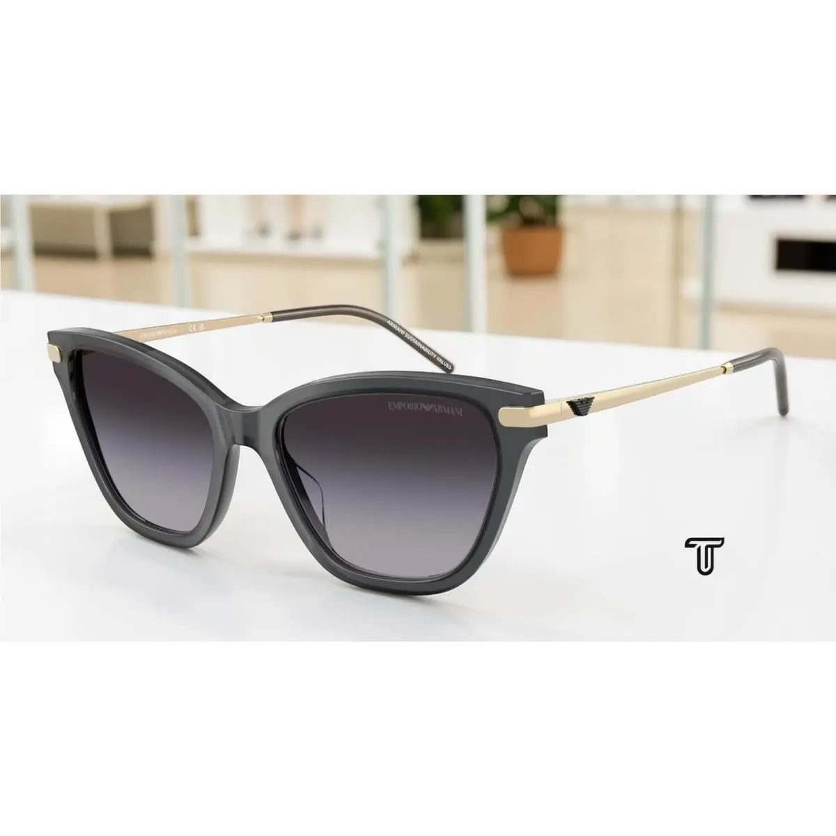 EA4251 62628G Opal Black Grey Gradient 54 mm Women`s Sunglasses by Emporio Armani