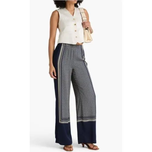 Rag Bone Olive Printed Pant In Deep Navy Scarf Size: Medium