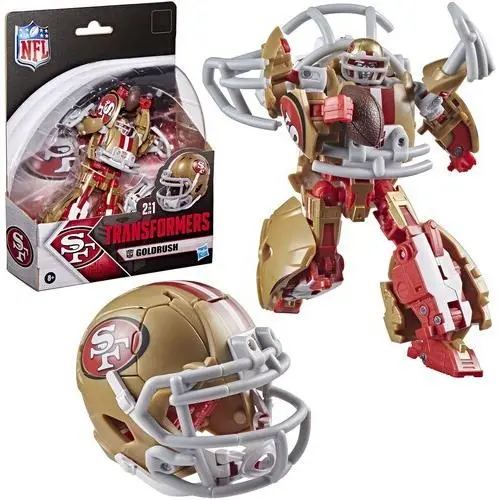 WB Hasbro Transformers x Nfl - San Francisco 49ers - Goldrush Helmet Action Fig