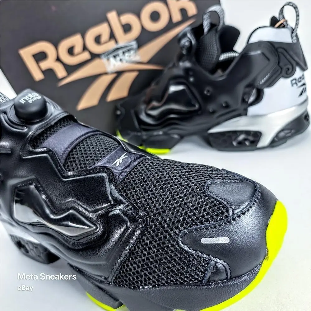 Reebok Aries Instapump US 9.5 Men`s Black Silver Yellow Retro Fury 100208650