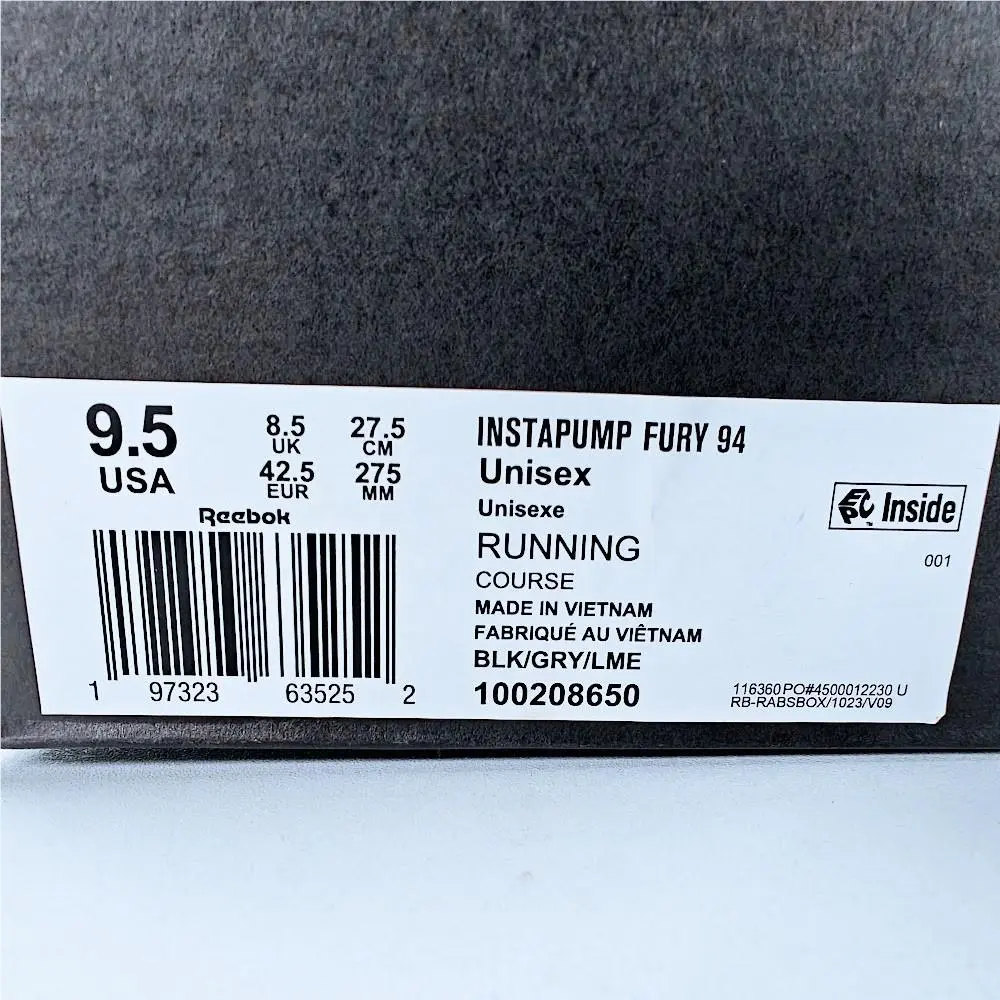 Reebok shoes - Reebok Instapump - Instapump - 100208650 - Black/ Grey/ Lime 0