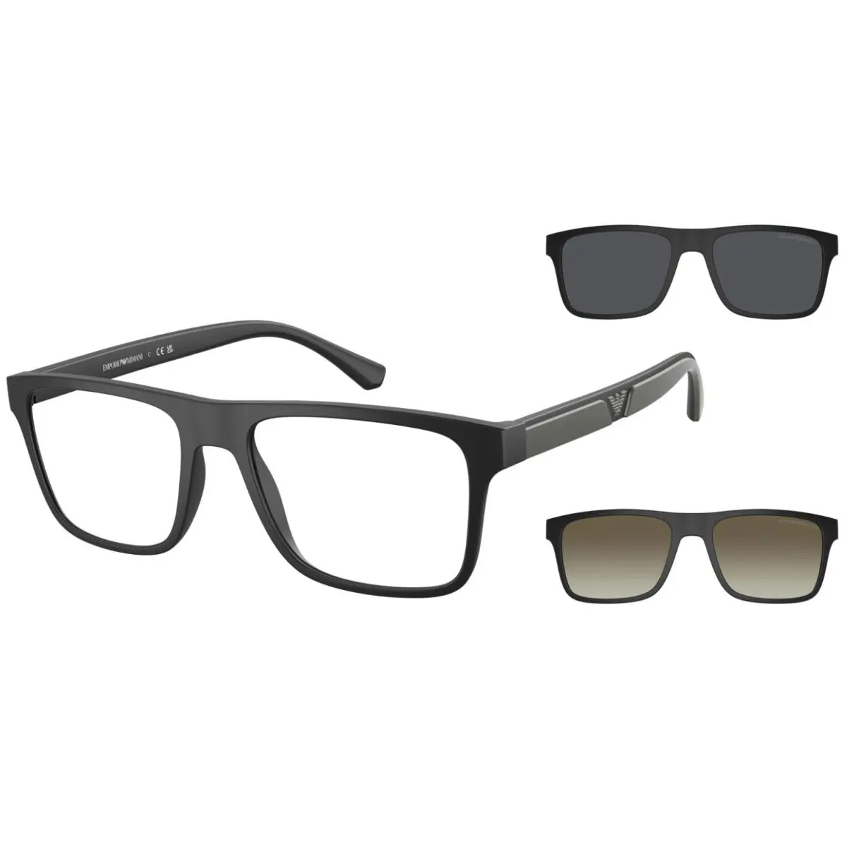 Emporio Armani EA4115 Matte Black Eyeglasses + Sun Lenses – 54‑18‑145