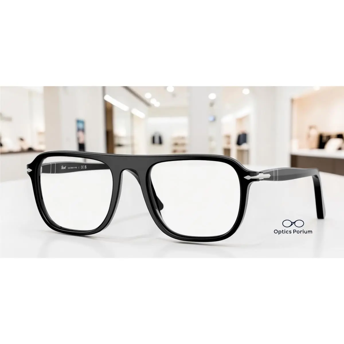PO3359V 95 Jacques Black Clear 53 mm Unisex Eyeglasses by Persol