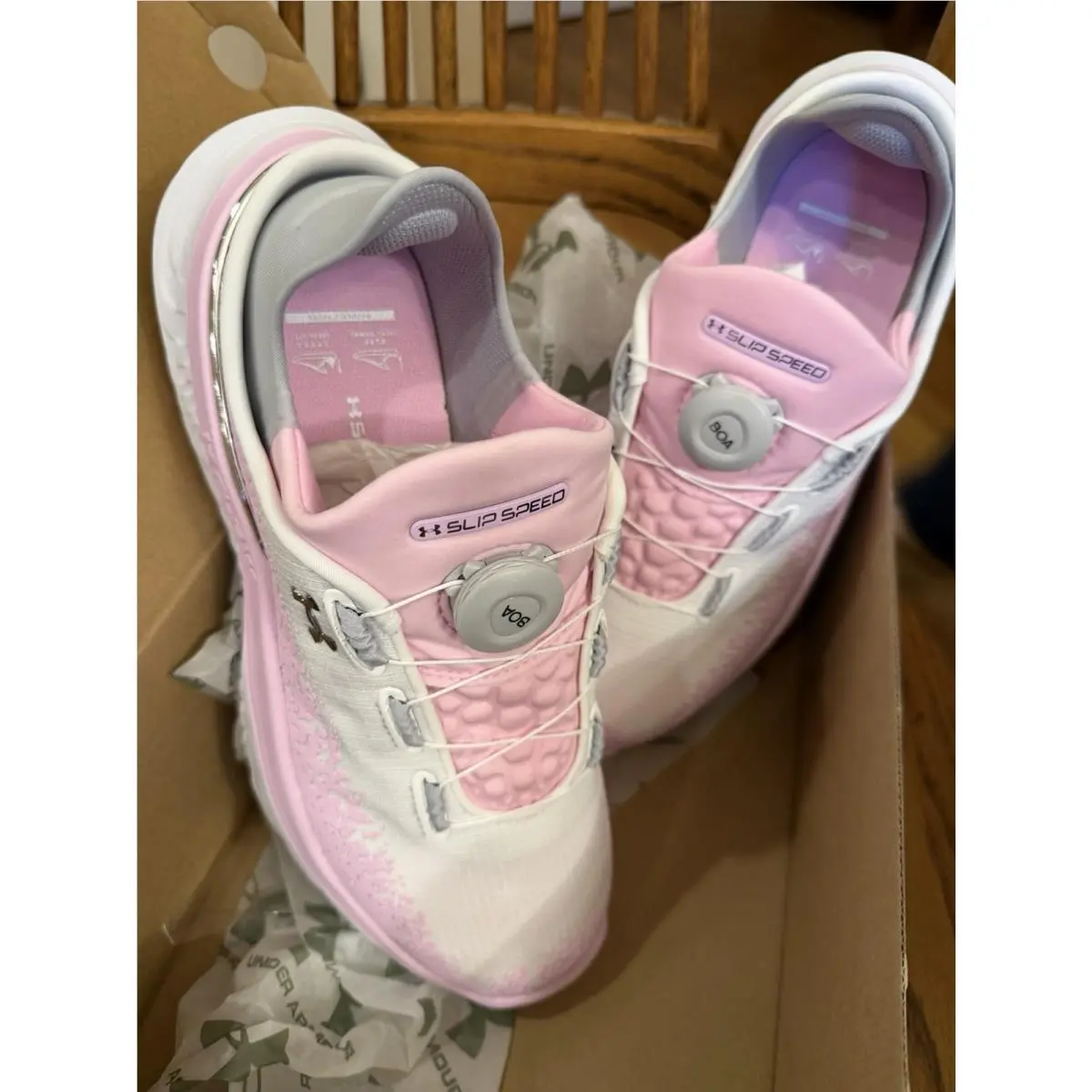 Under Armour shoes - Under Armour SlipSpeed Mega Ripstop - white/pink, silver accent (UPC: 0197778071445) 6