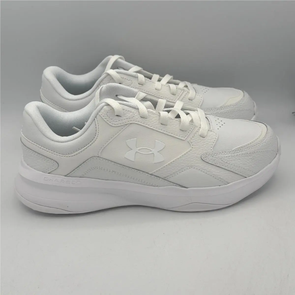 Under Armour UA Edge Lthr Mens 11 4E White Training Shoes 3028602-100