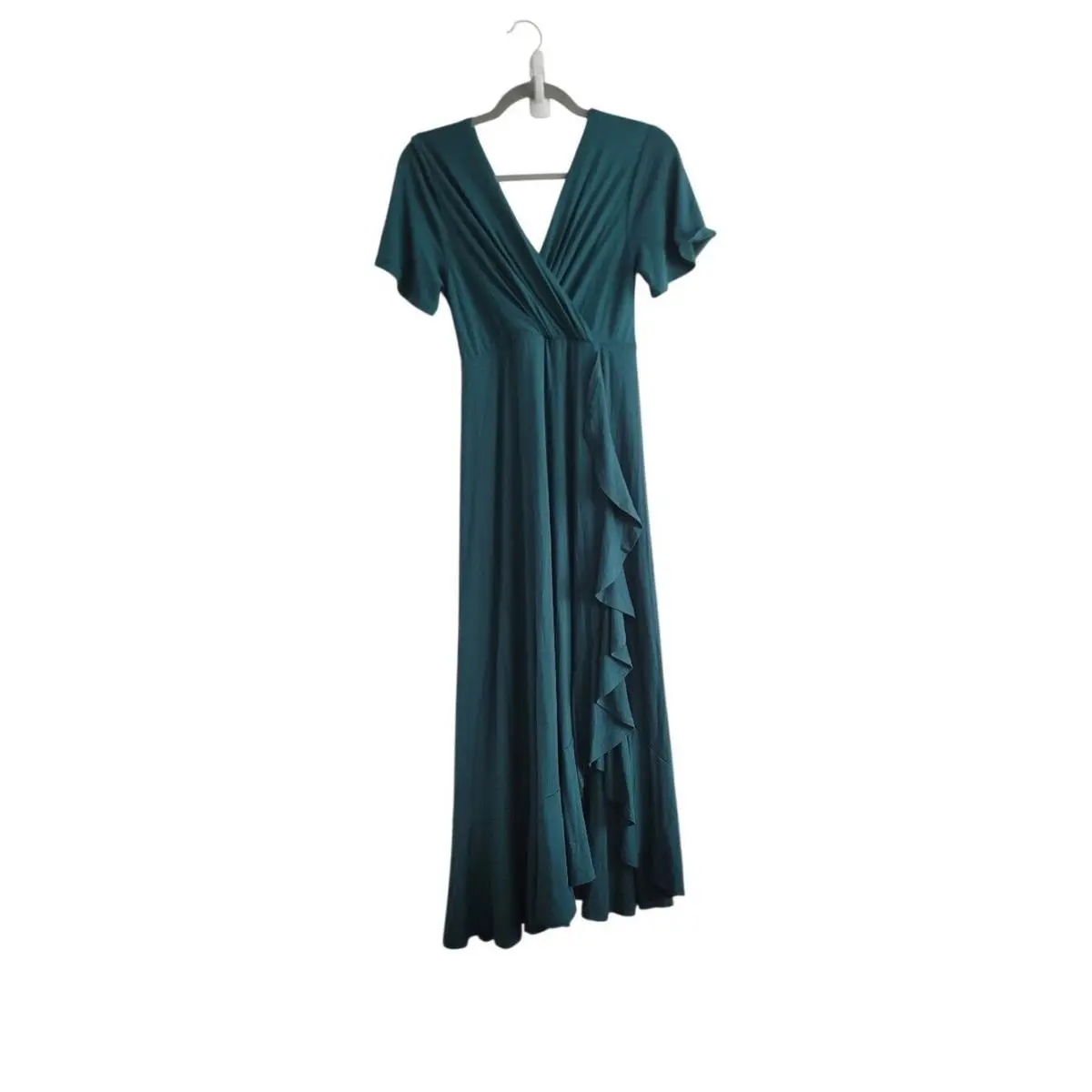 Tiffany Rose Maternity Waterfall Midi Dress Deep Green Teal Size Small