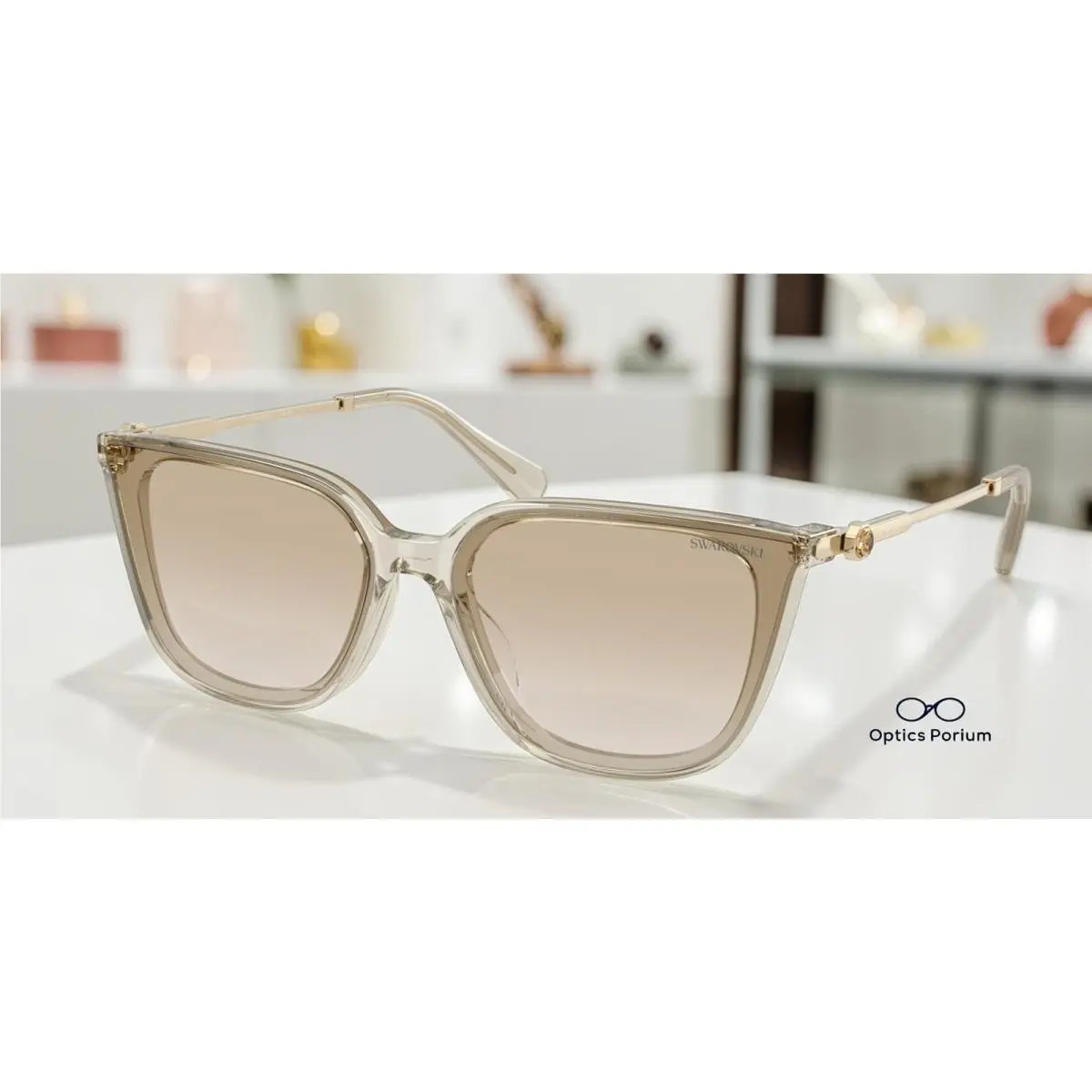 Swarovski SK6054D 300311 Transp Beige Gradient Light Grey 63mm Womens Sunglasses