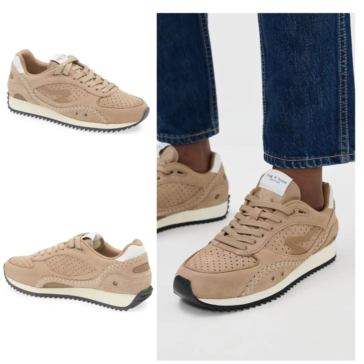 Rag Bone RB Drift Runner In Taupe Size:38 US 8