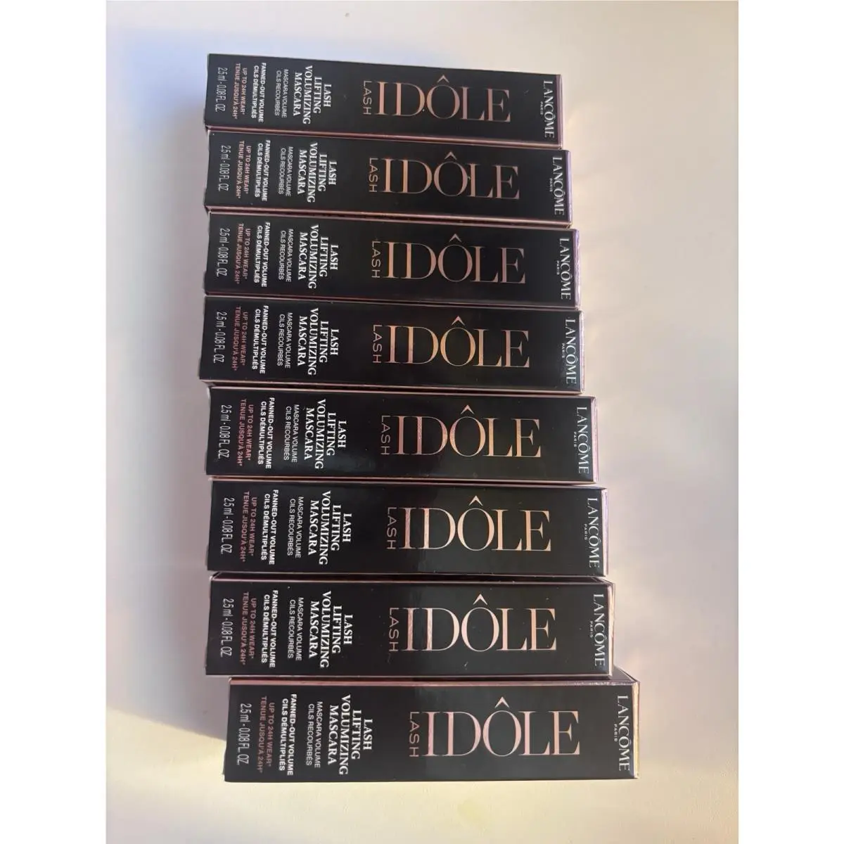 8x Lancome Idole Lash Lifting Volumizing Mascara Travel .08 oz Each Glossy Black