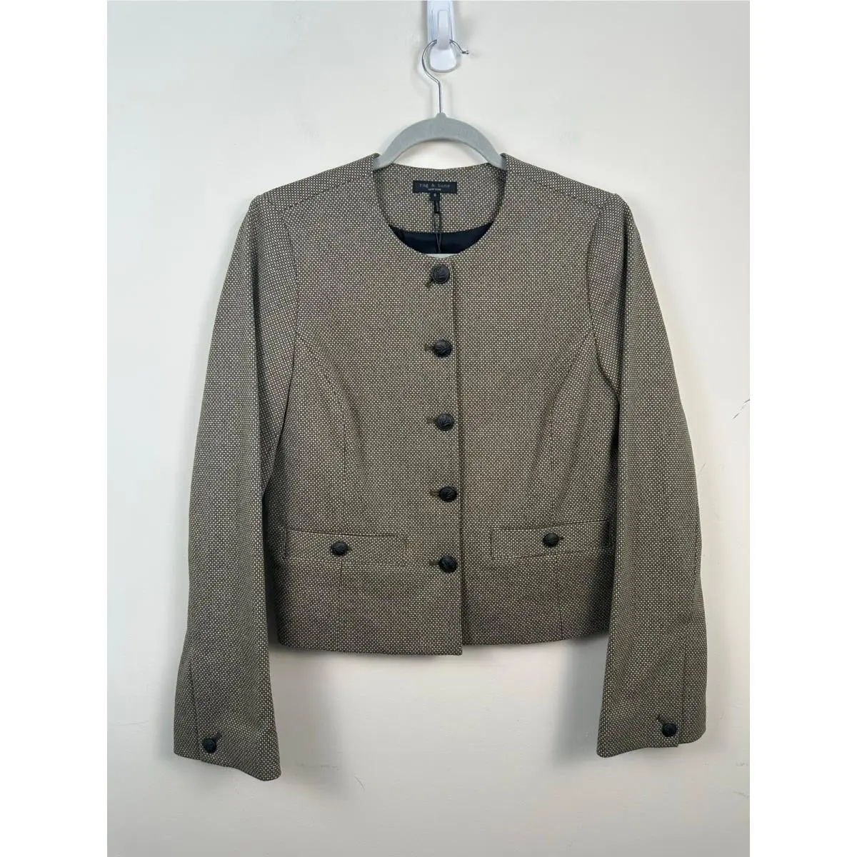 Rag Bone Carmen Cotton-blend Blazer Size 6 Olive Classic