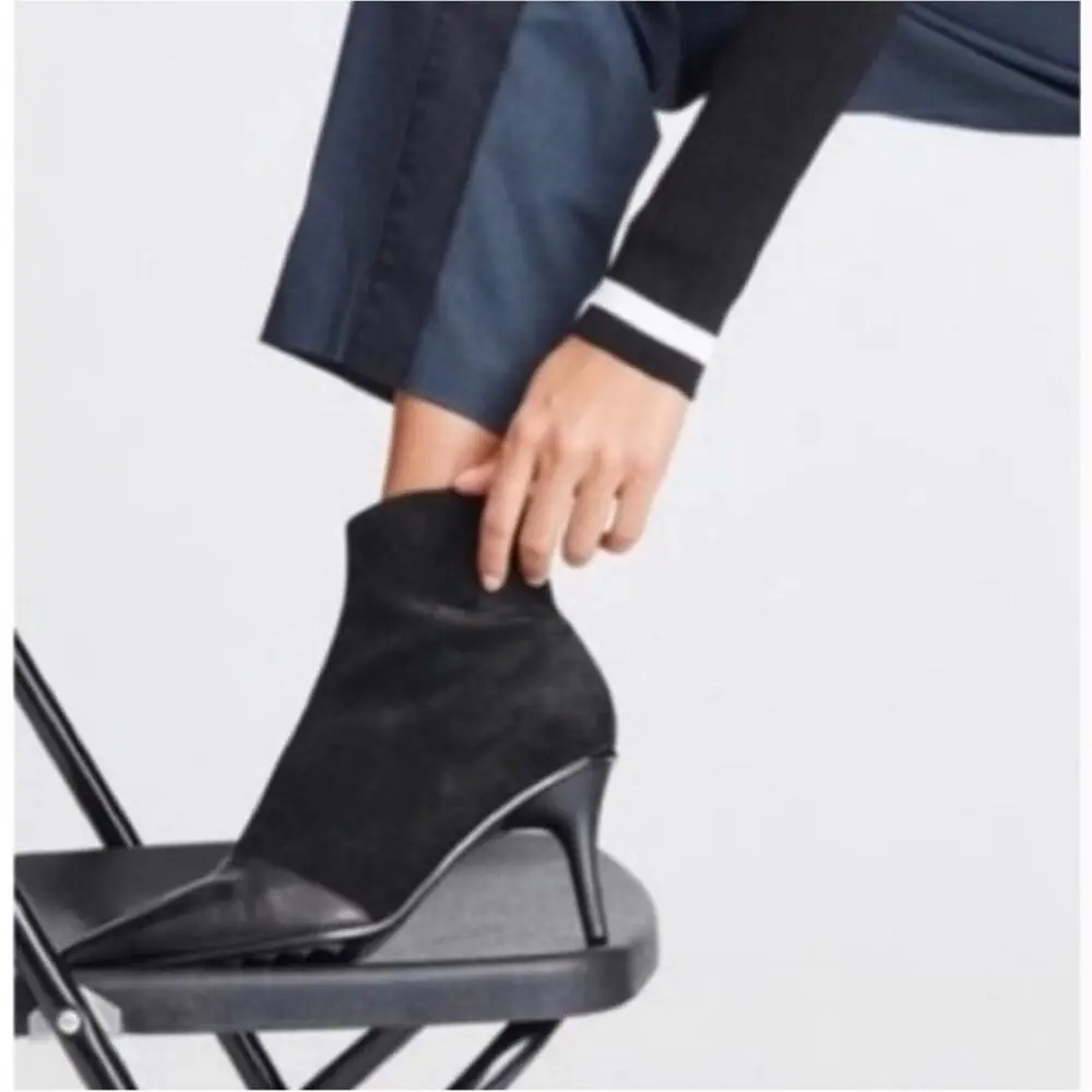 Rag Bone Black Multi Beha Moto Boot - Suede Size 11