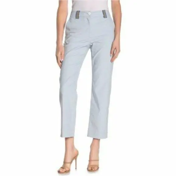 Rag Bone Womens Retro Blue Cropped Wide Leg Pants High Rise Corduroy Sz 12