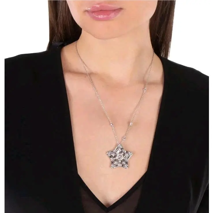 Swarovski Stella Necklace Chain Pendant Clear Rhodium Plated Mixed Cuts Rare L