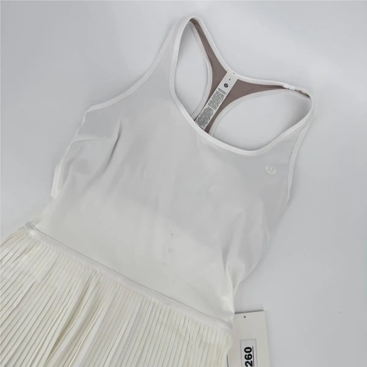 Lululemon Scoop-neck Pleated Tennis Dress White Size 6 LW1EUZS