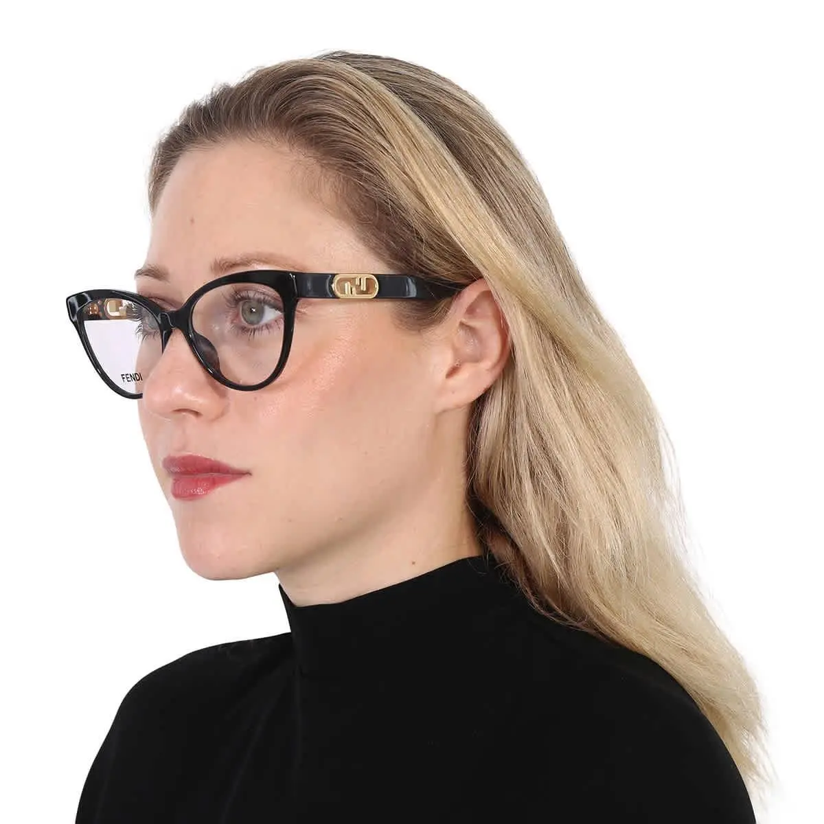 Fendi Demo Cat Eye Ladies Eyeglasses FE50026I 001 53 FE50026I 001 53