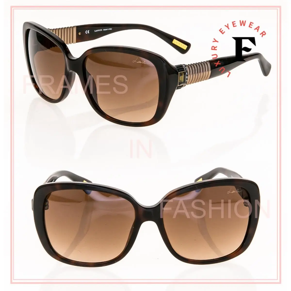 SLN578 578 Copper Brown Butterfly Crystal Jewel Industrial Sunglasses by Lanvin