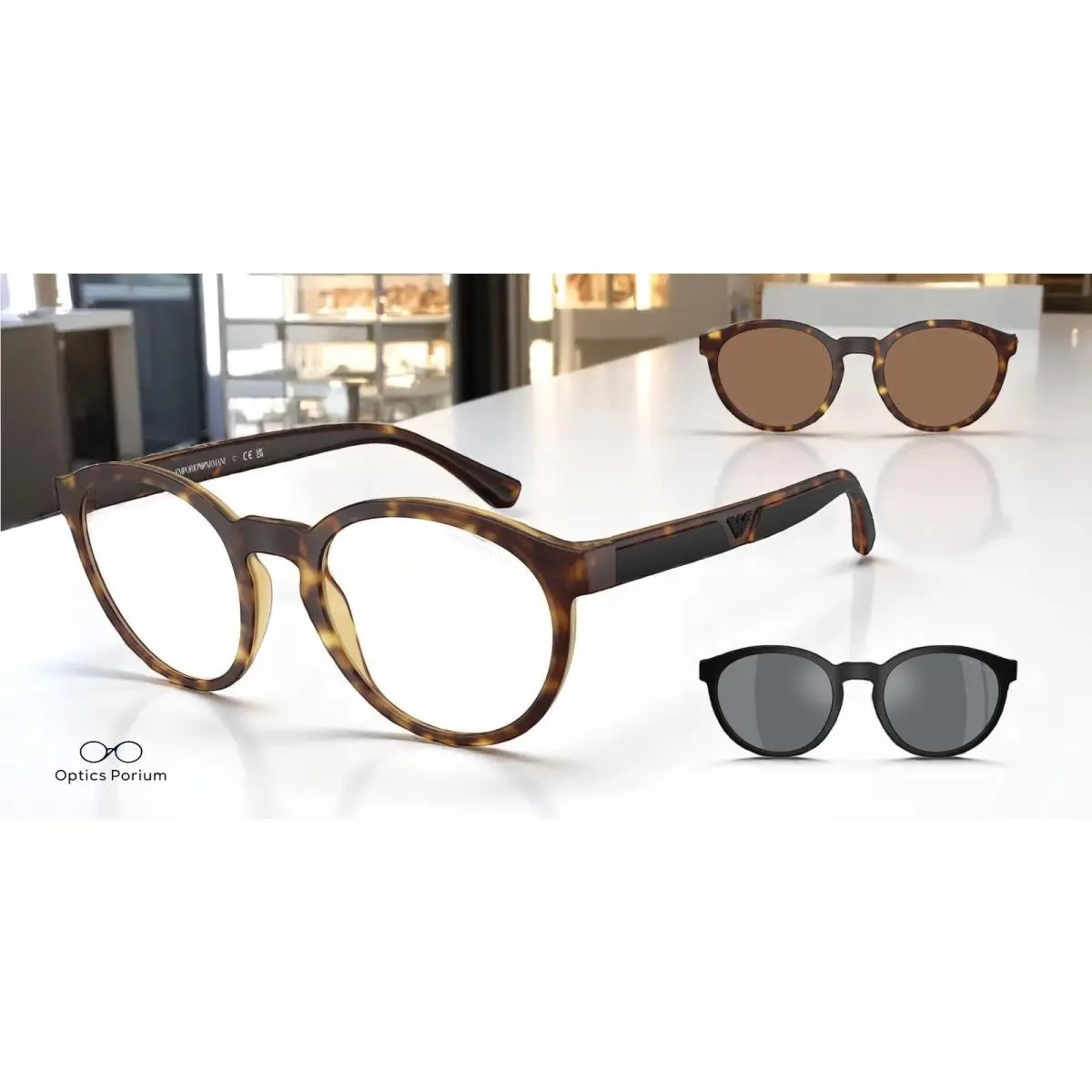Emporio Armani EA4152 58021W Phantos Matte Havana Clear 52 mm Men`s Sunglasses
