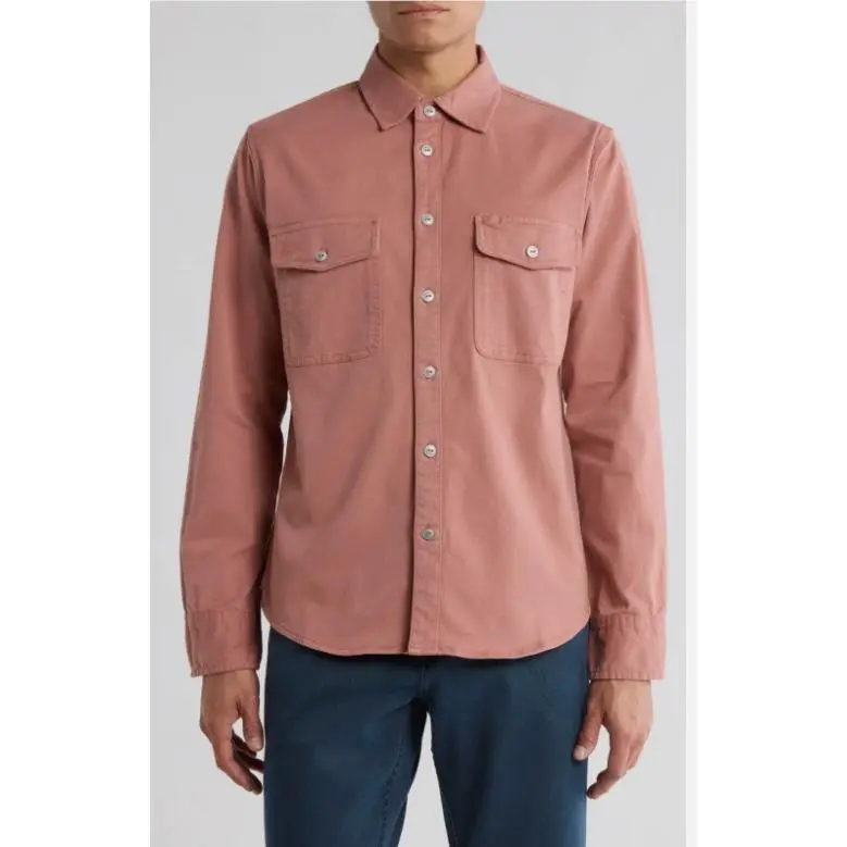 Rag Bone Men`s Jack Button Up Shirt In Washed Rose Size Small