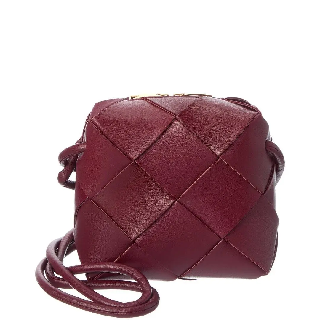 Bottega Veneta Cassette Mini Intrecciato Leather Camera Bag Women`s Red - Exterior: Red