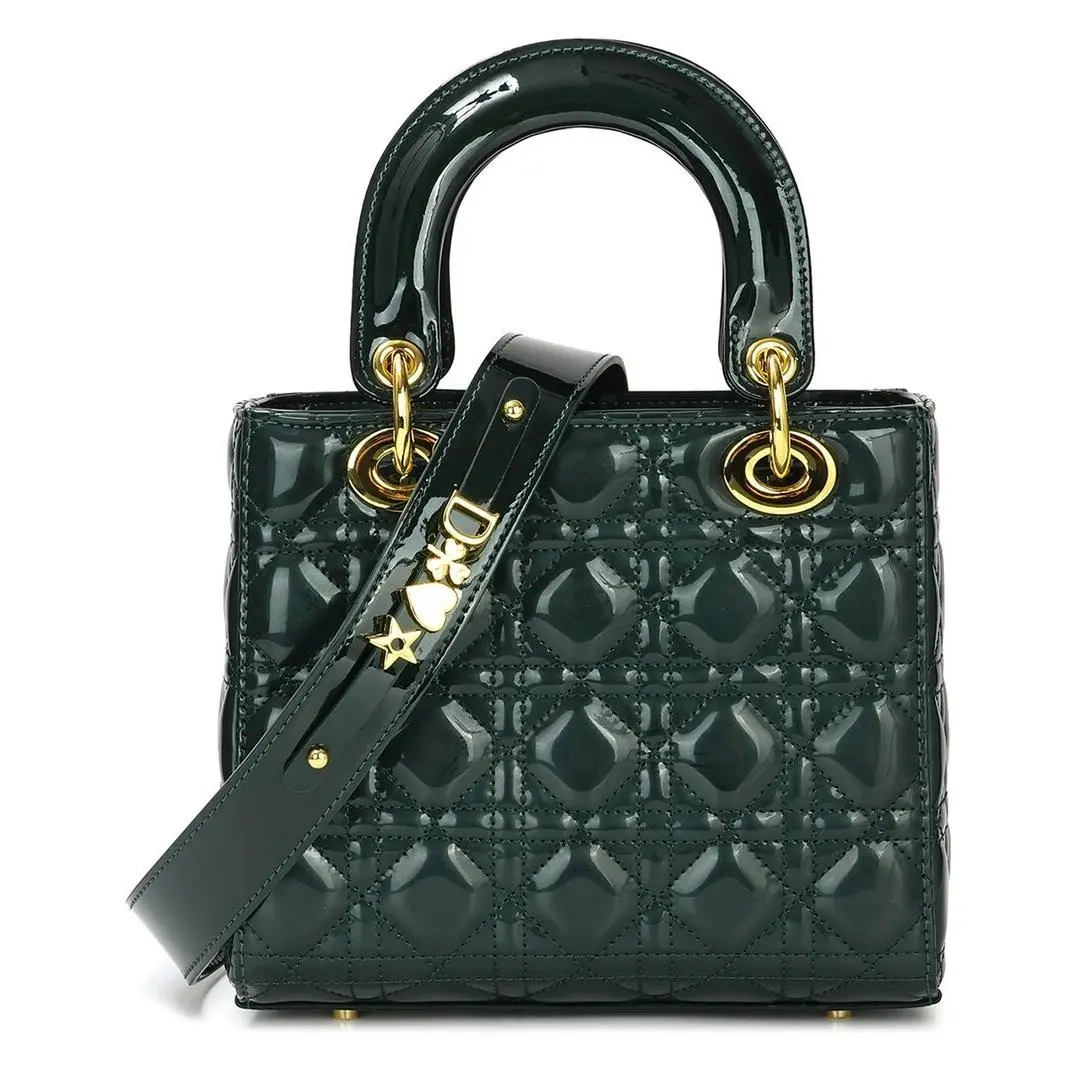 Tiffany Fred Paris Mini Quilted Patent Satchel Women`s Green