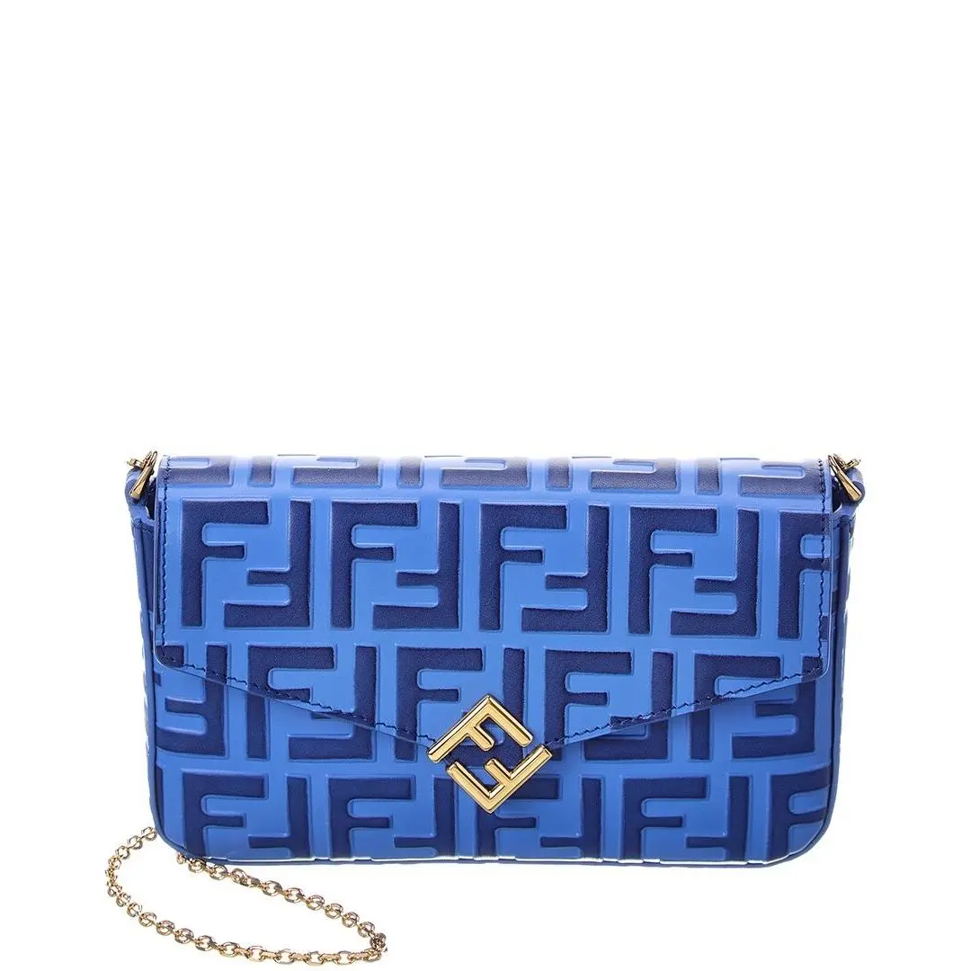Ff Diamonds Leather Wallet On Chain Women`s by Fendi