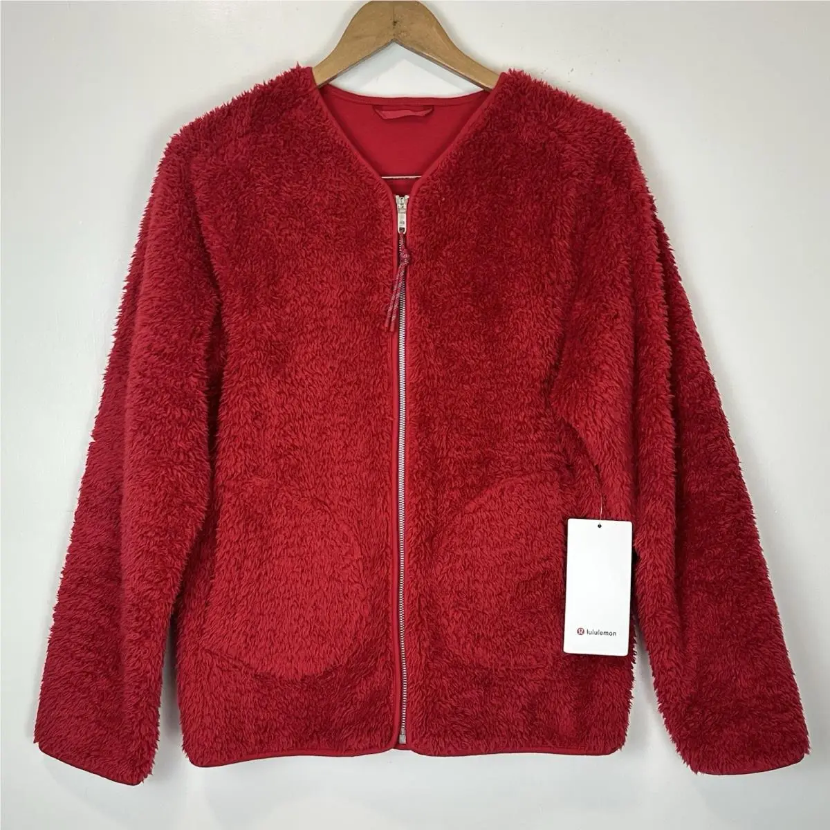 Lululemon Women’s Oh So Sherpa Full Zip Jacket Size 8 Dark Red Limited ed