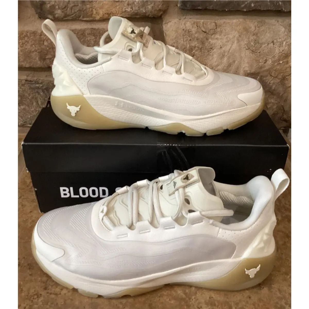 Under Armour UA W Project Rock 8 Women 9.5 Blood Sweat Respect Shoes Cream