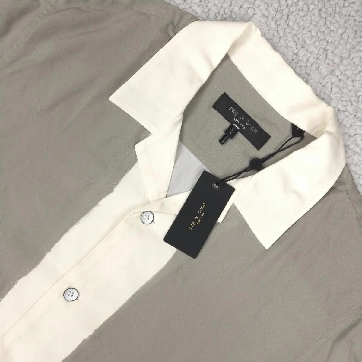 Rag Bone Vacation Shirt Men`s Large Viscose Camp Preppy Old Money Summer