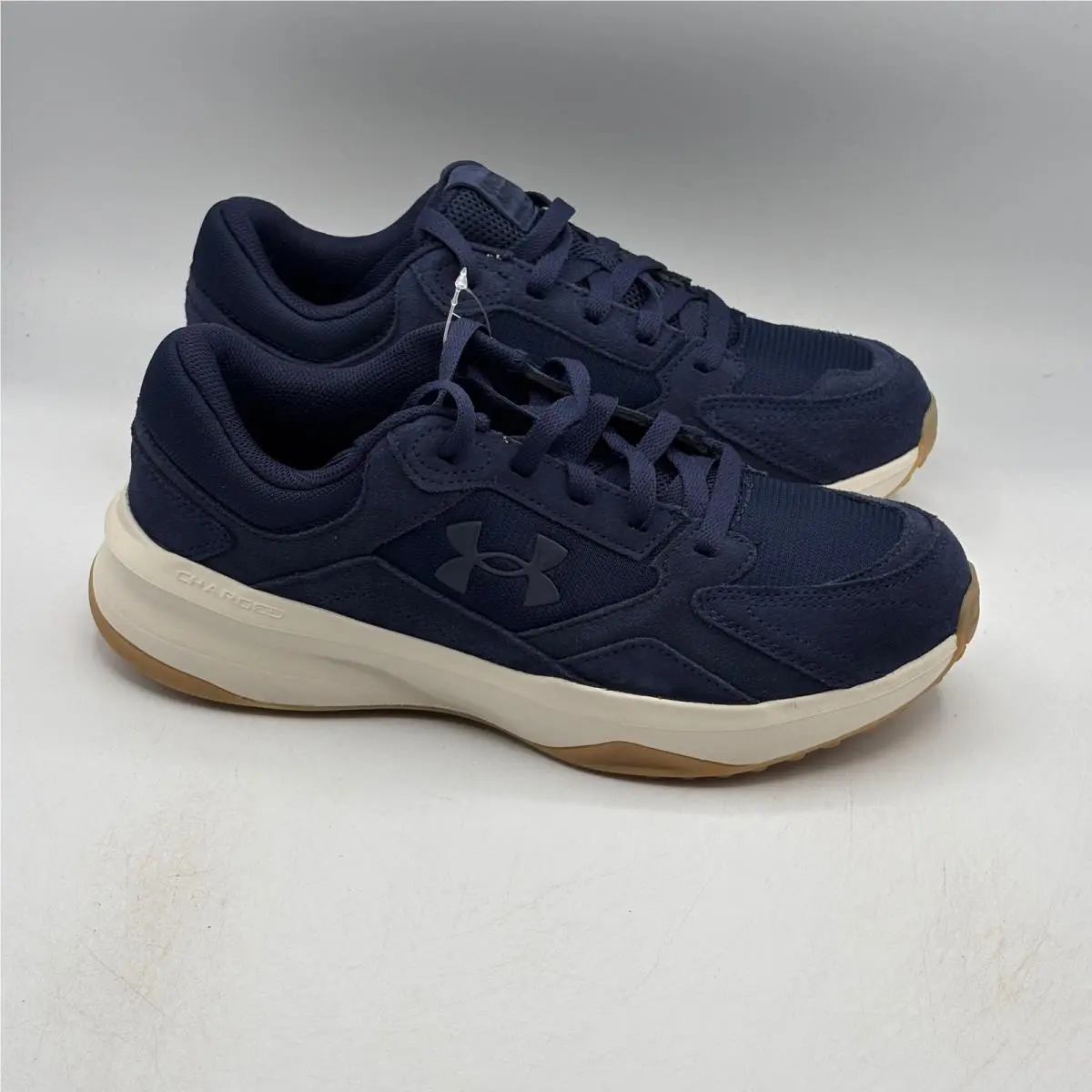 Under Armour UA Edge Suede Shoes Mens Size 8.5 Navy Blue Brown 3027731-411