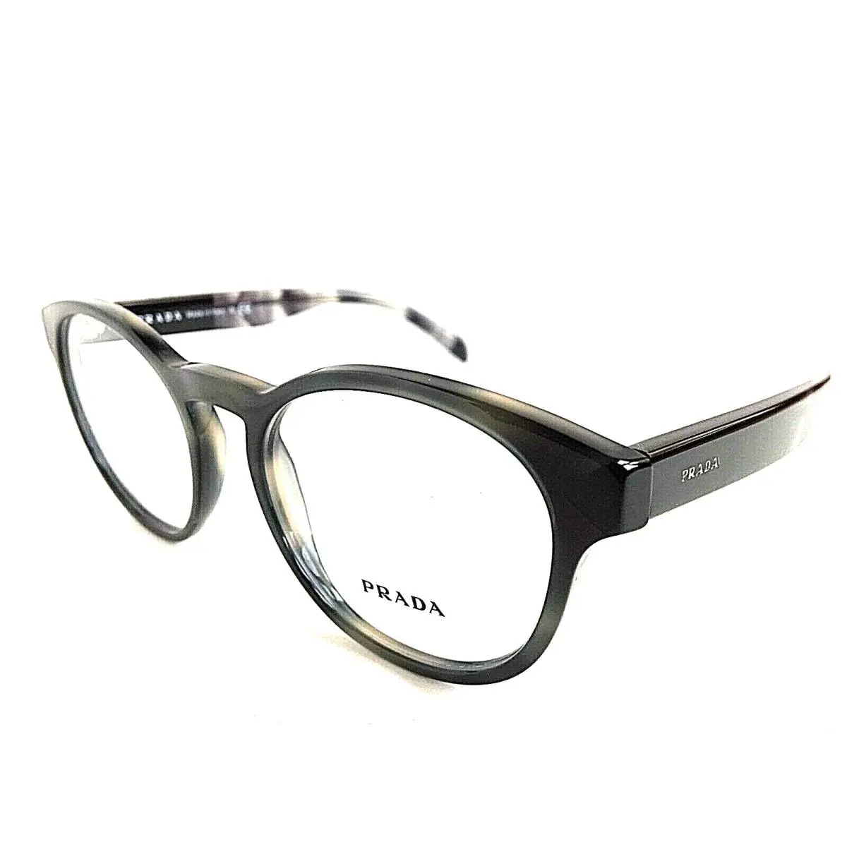 Prada Vpr 16T USI-1O1 50mm Round Gray Men`s Women`s Eyeglasses Frame