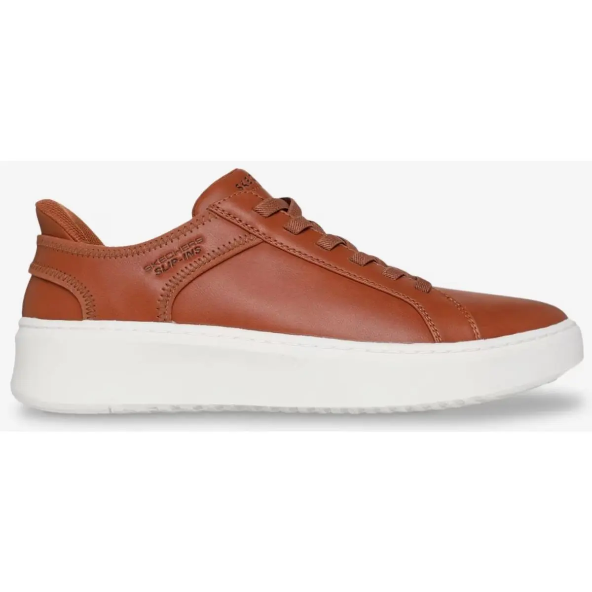 Skechers Hands Free Slip-ins Court Break Double Vented Men Sneakers Cognac