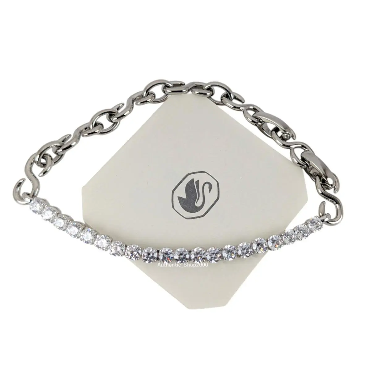 Swarovski White Sparkle Matrix Chain S-link Tennis Bracelet 5753926