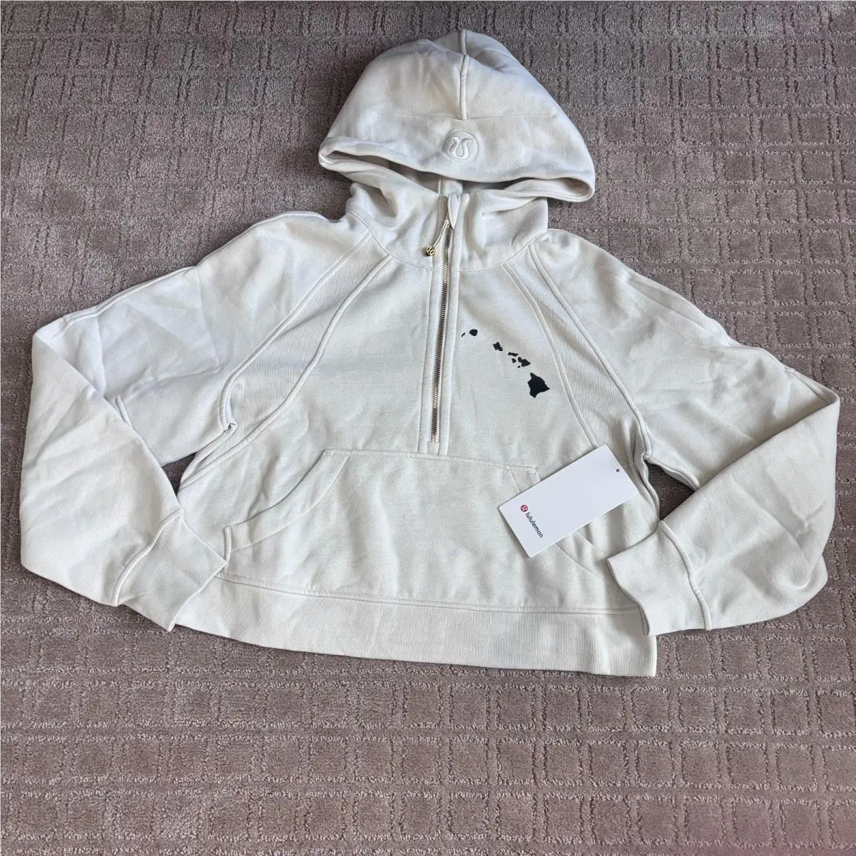 Lululemon Hawaii Exclusive Scuba Oversized Half-zip Hoodie Women`s Xs/s Cream