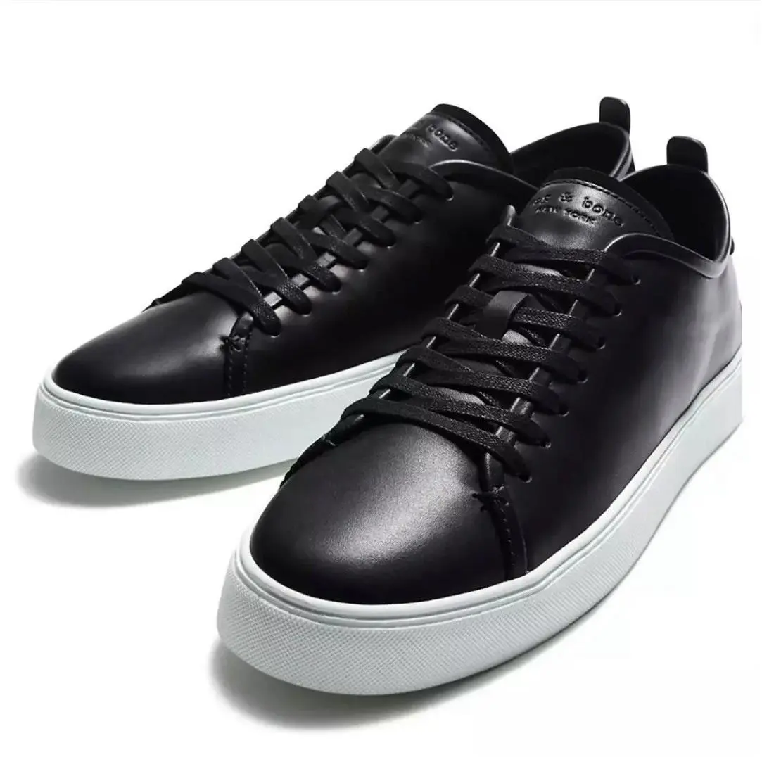Rag Bone Men`s Perry Lace Up Low Top Sneaker In Black Size:43 US 10
