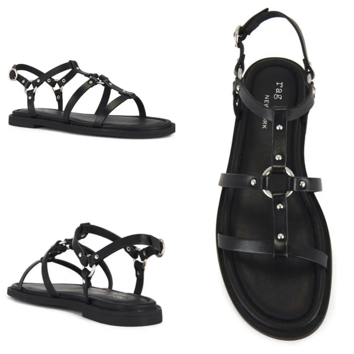 Rag Bone Geo Harness Sandal In Black Size: 39.5 US 9.5