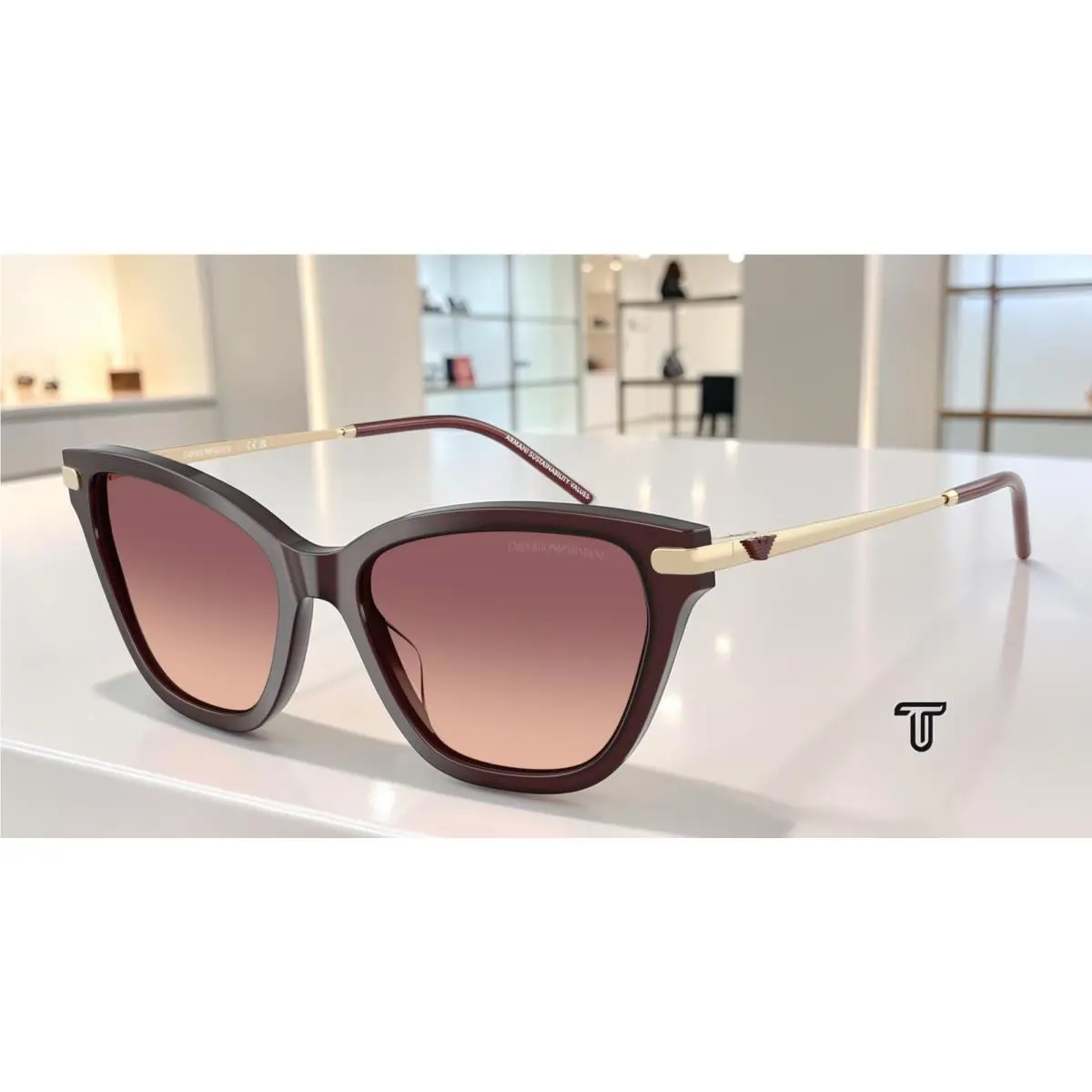 EA4251 62658D Opal Bordeaux Pink Grad Violet 54mm Women Sunglass by Emporio Armani