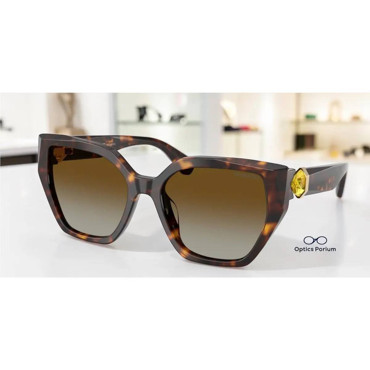 Swarovski SK6044U 1002T5 Havana Brown Gradient Polarized 56mm Women`s Sunglasses