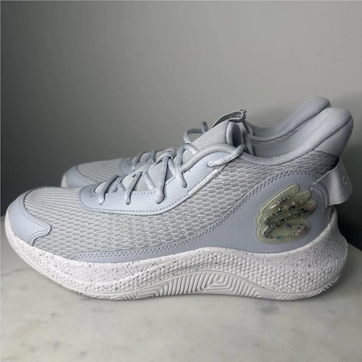 Under Armour Curry Splash 24 Suede Grey-white Men Basketball Shoes-size 11
