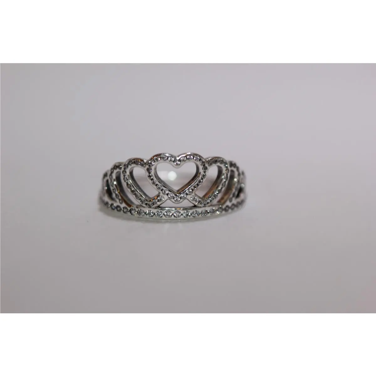 Hearts Tiara Ring 190958CZ SZ 50 5 US Includes Box Tissue Sticker by Pandora